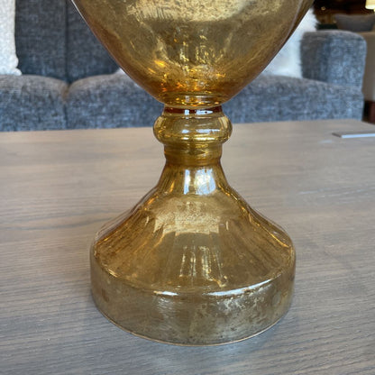 Speckled Gold Glass Pedestal Urn SMALLS