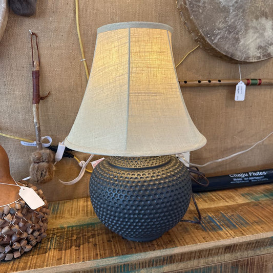 Dimple Lamp w/ Beige Shade