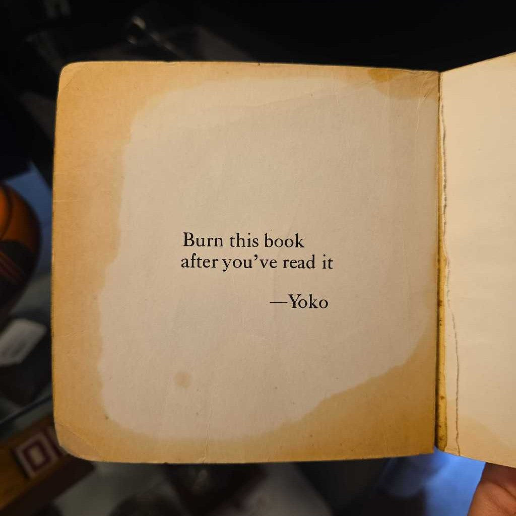 Yoko Ono Grapefruit 1971 Printing AS IS UNIQUE FINDS