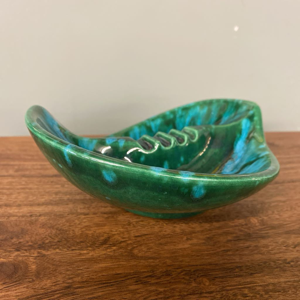 Vintage Teal & Green Glaze Ashtray SMALLS
