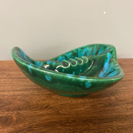 Vintage Teal & Green Glaze Ashtray SMALLS