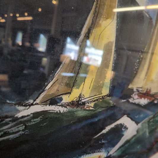 Original Sailboats Watercolor, By: Ramstead ART