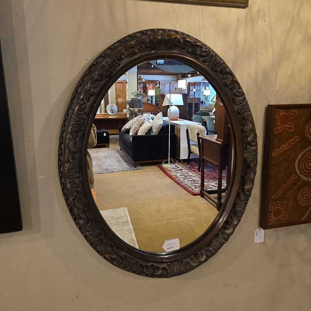 Carved Frame Oval Mirror