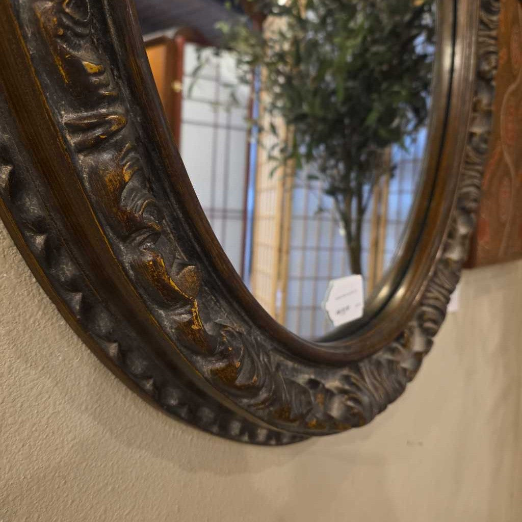 Carved Frame Oval Mirror