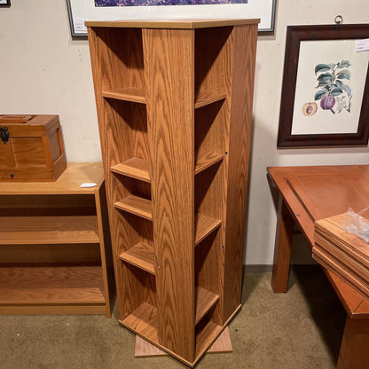 Faux Oak Tall Rotating Bookshelf C BOOKSHELVES
