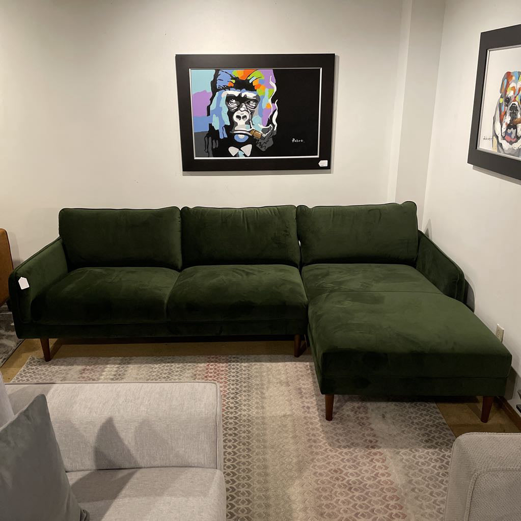 Egersund Moss Green RAF Chaise Sectional
