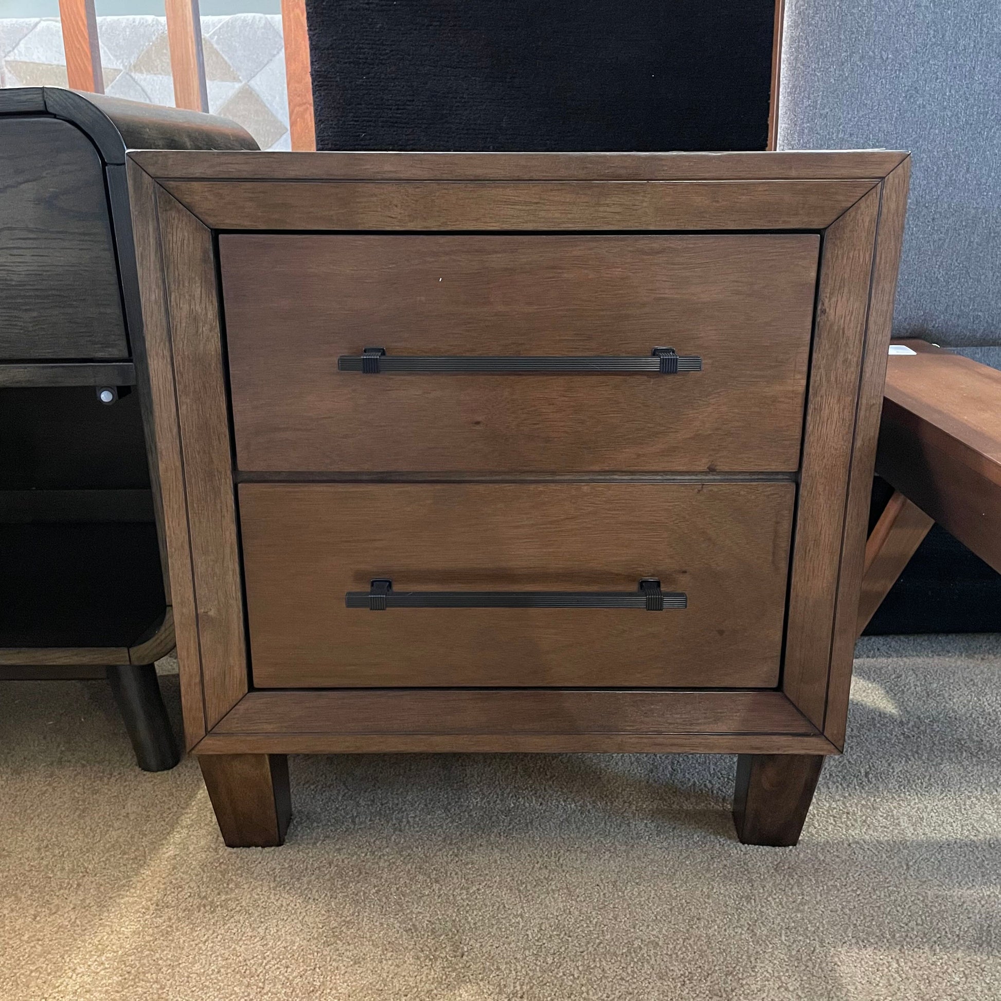 Bevel Framed Walnut Nightstand C NIGHTSTANDS