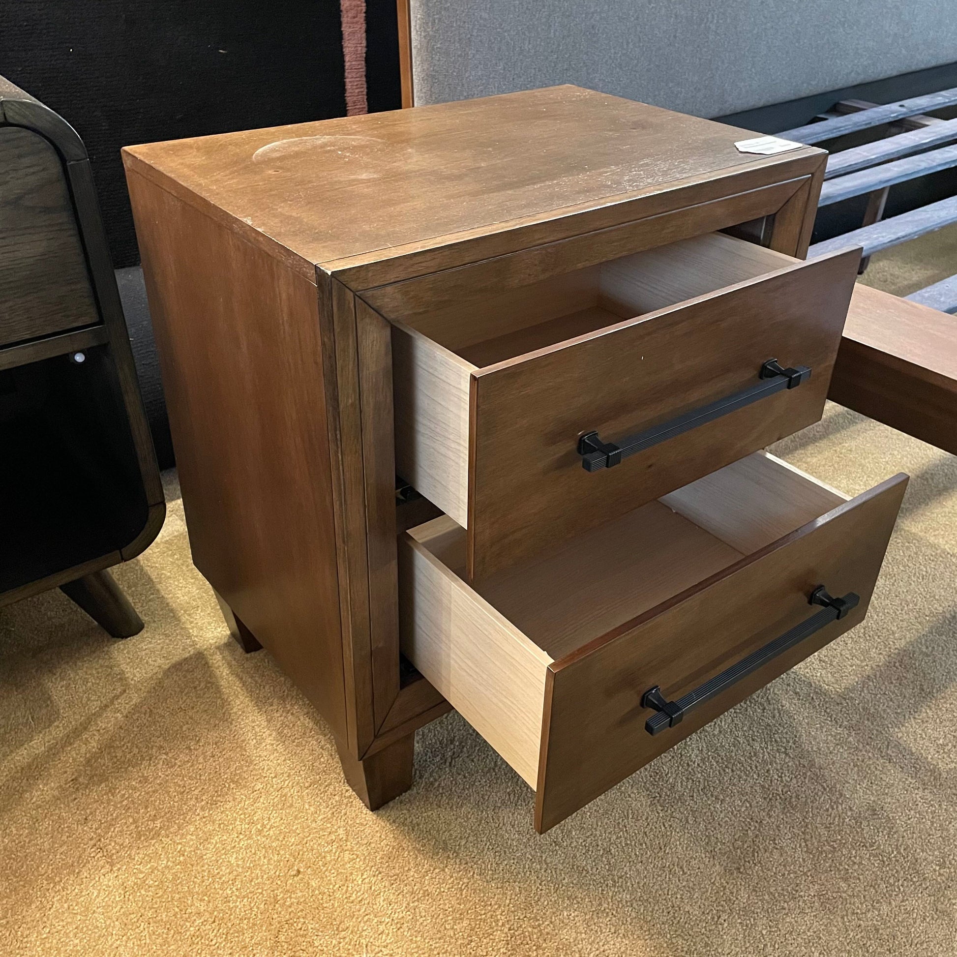 Bevel Framed Walnut Nightstand C NIGHTSTANDS