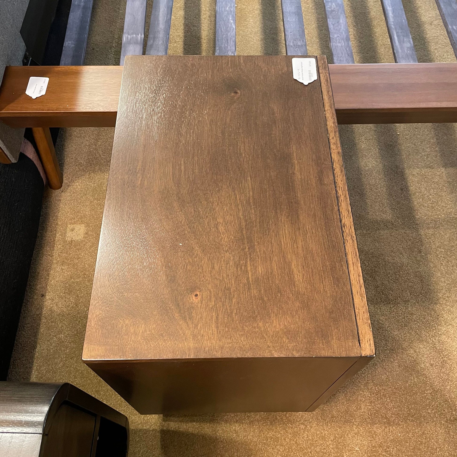 Bevel Framed Walnut Nightstand C NIGHTSTANDS