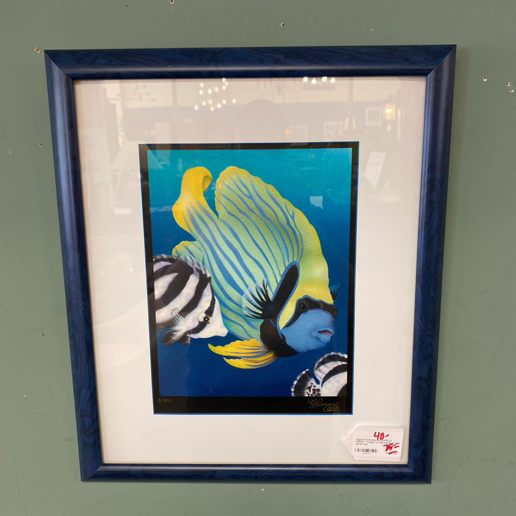 Signed & Numbered MARCIA PERRY "Angels an Butterflies" Fish Giclee ART