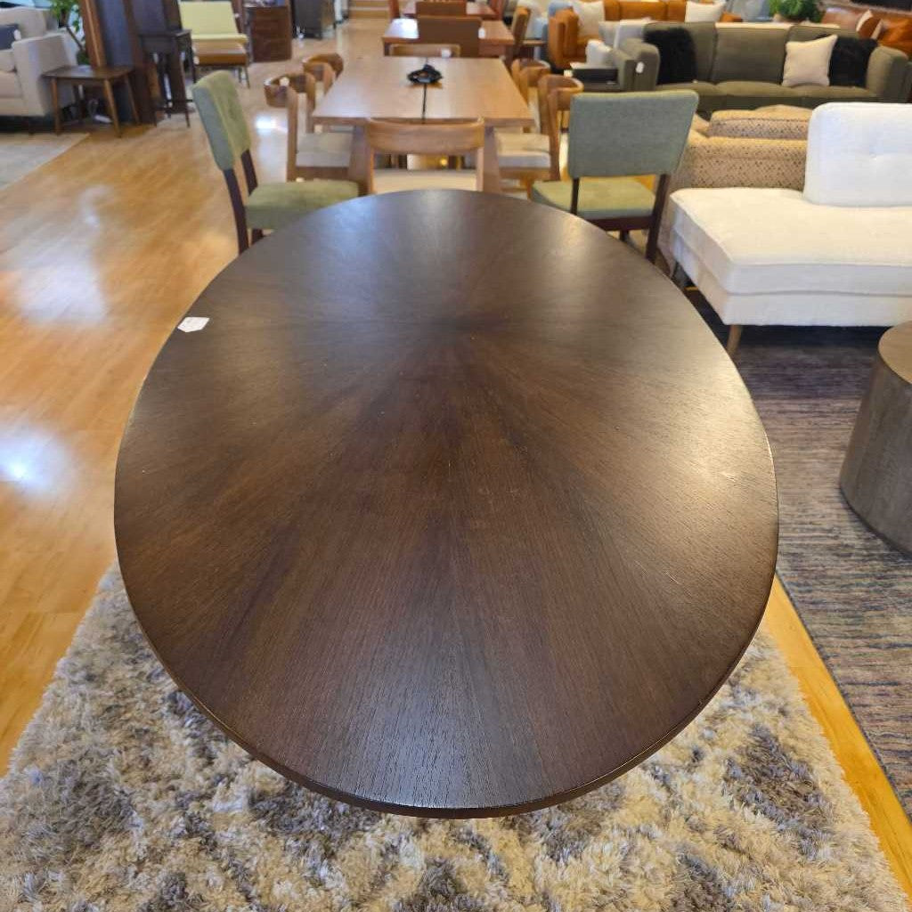 Dark Wood Oval Dining Table C DINING TABLES