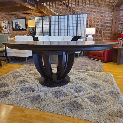 Dark Wood Oval Dining Table C DINING TABLES