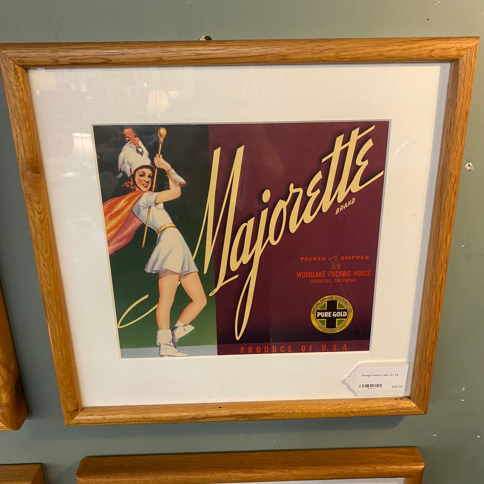 Vintage Framed Label Art MAJORETTE ART