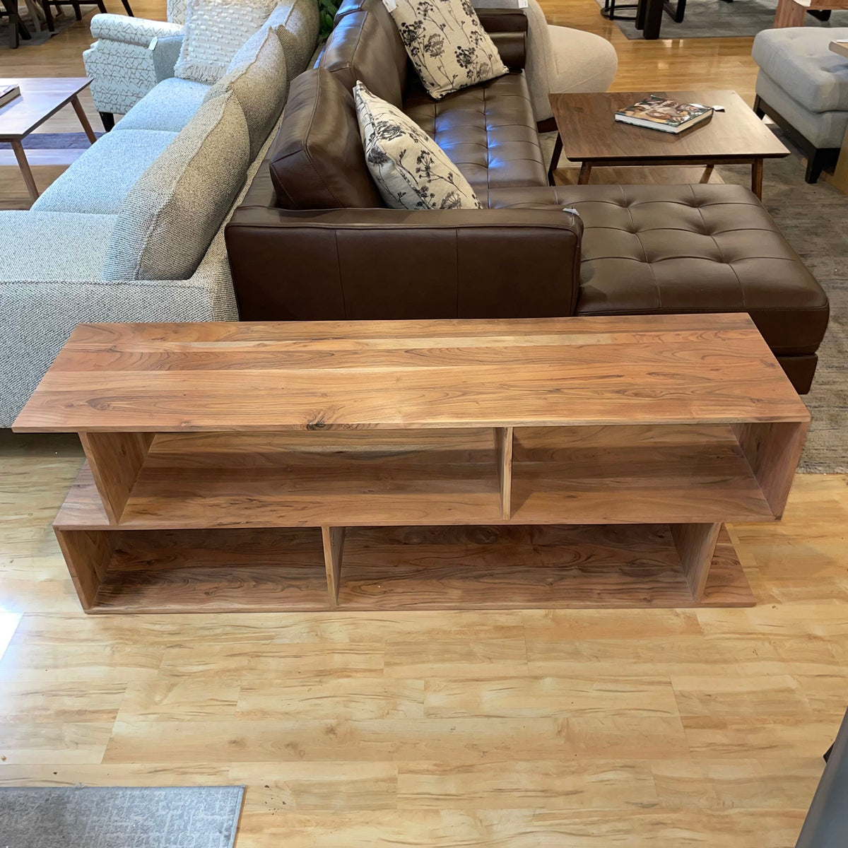 Natural Asymmetric TV Stand C MEDIA STANDS