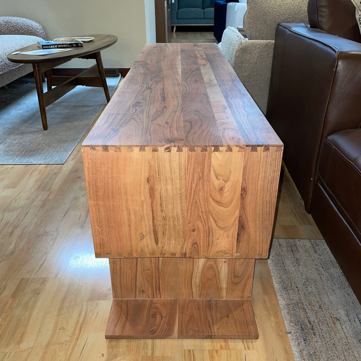 Natural Asymmetric TV Stand C MEDIA STANDS