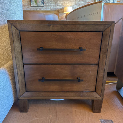 Bevel Framed Walnut Nightstand C NIGHTSTANDS