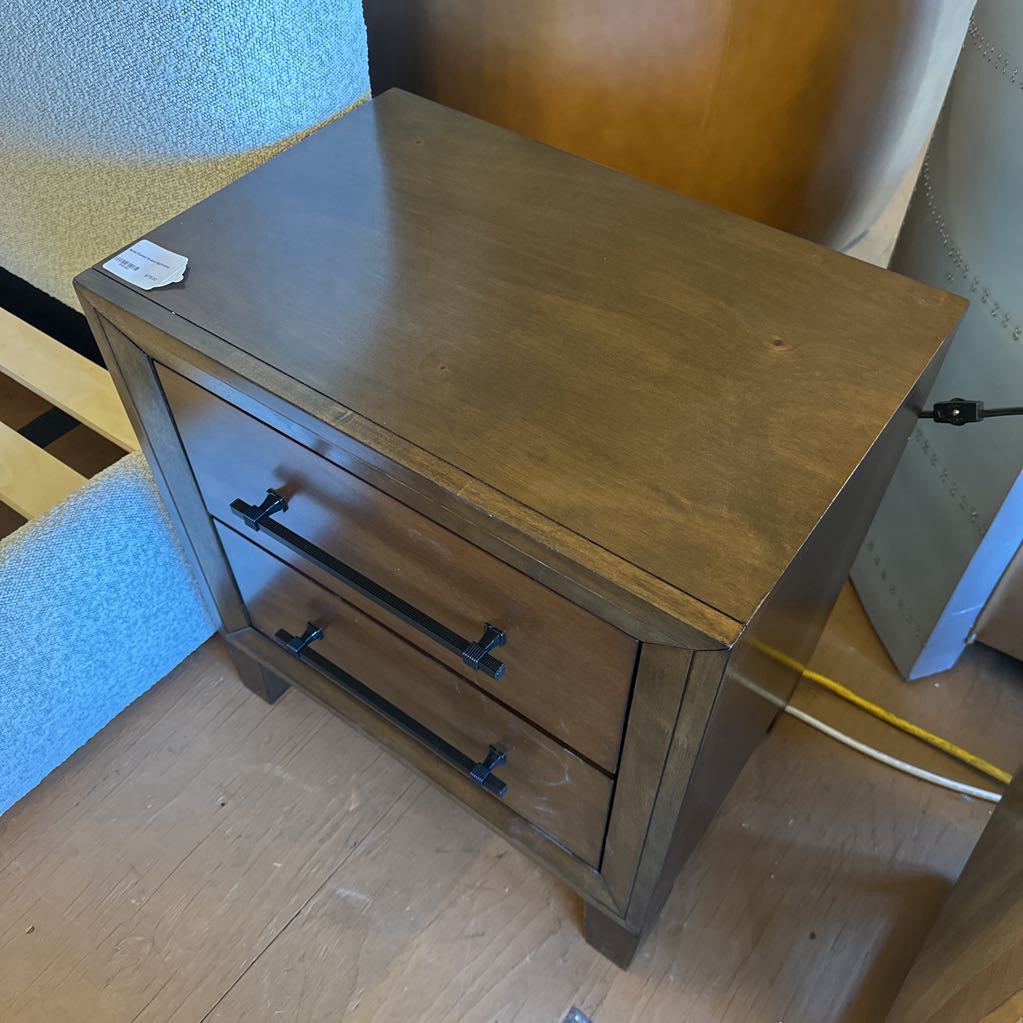Bevel Framed Walnut Nightstand C NIGHTSTANDS