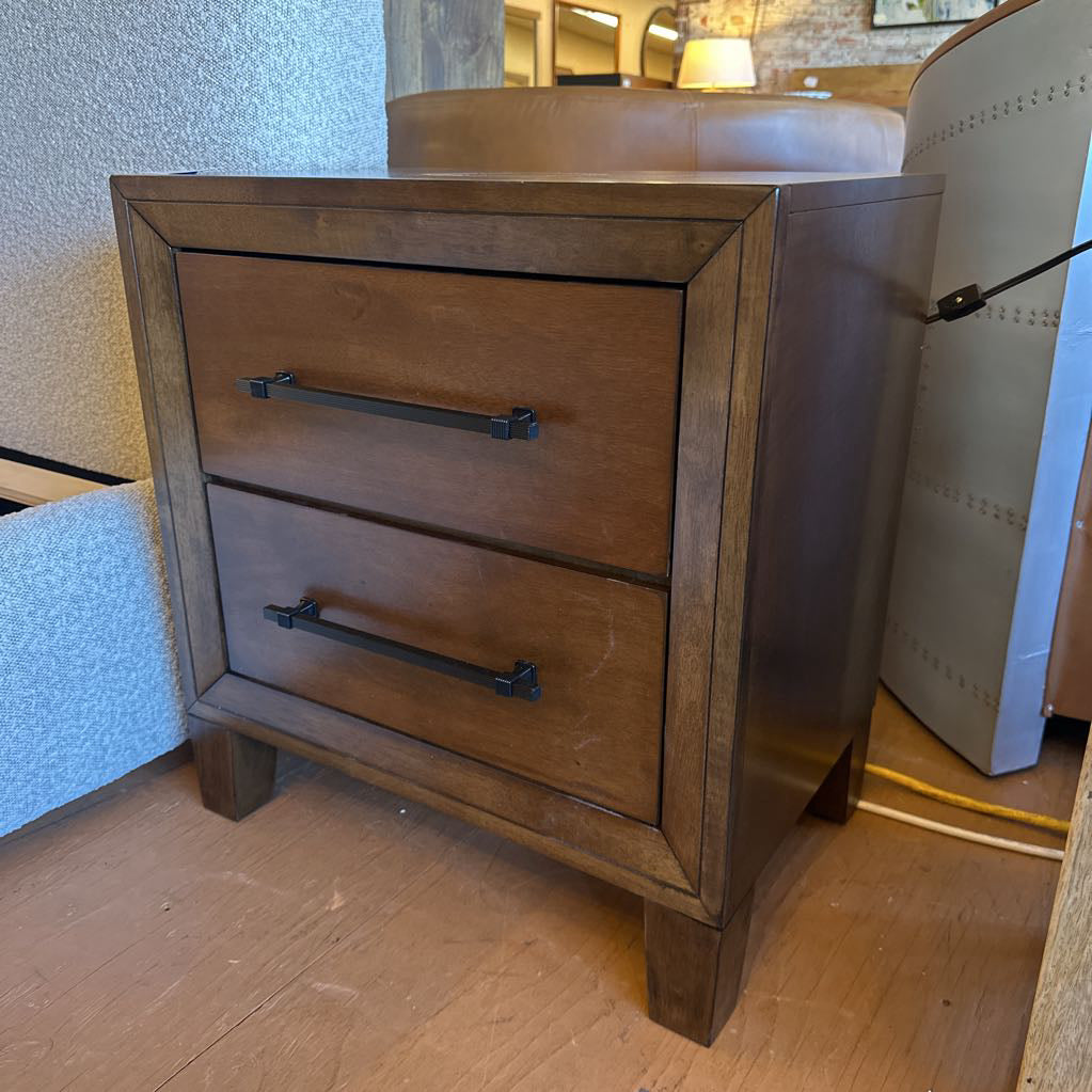 Bevel Framed Walnut Nightstand C NIGHTSTANDS