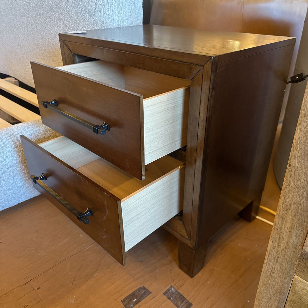 Bevel Framed Walnut Nightstand C NIGHTSTANDS