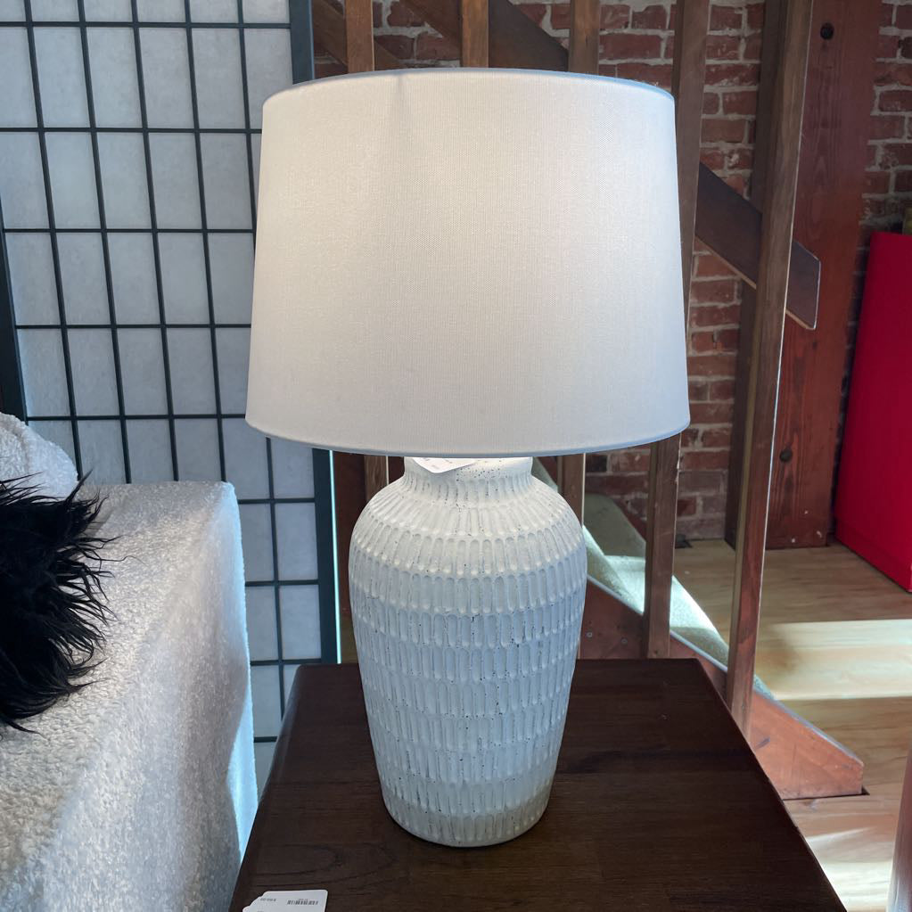 White Textured Table Lamp LAMPS