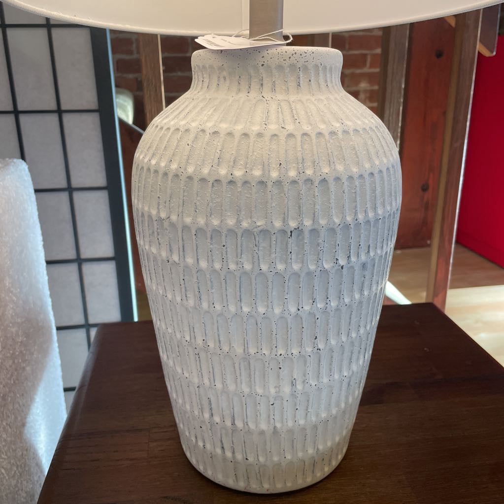 White Textured Table Lamp LAMPS