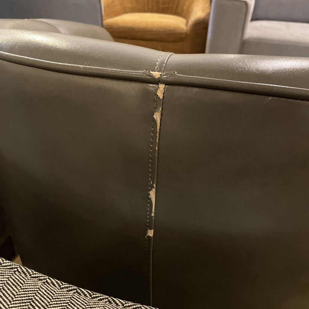 Stone Faux Leather Swivel Club Chair U ACCENT CHAIRS