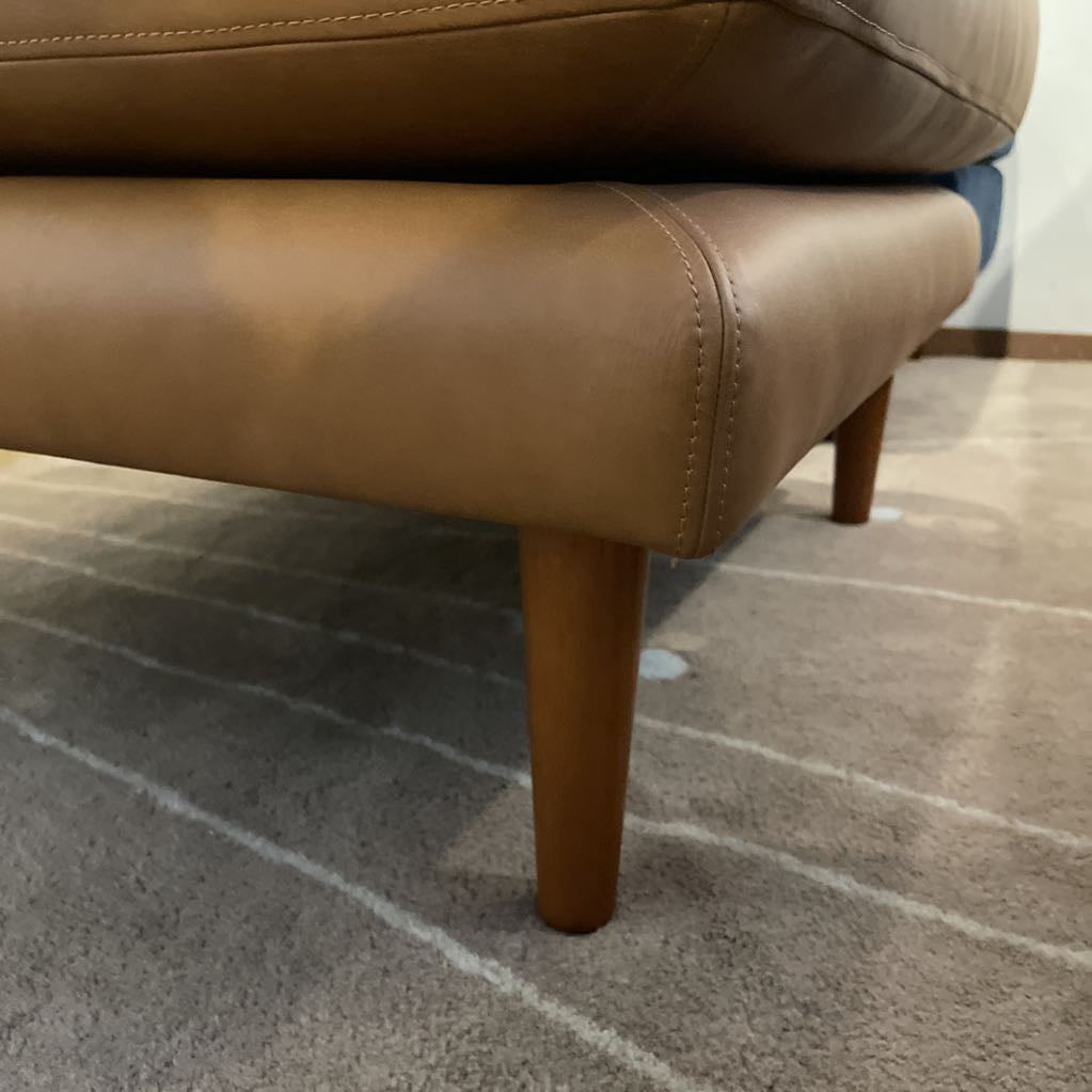 Camel Leather Ottoman