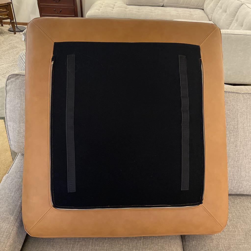 Camel Leather Ottoman