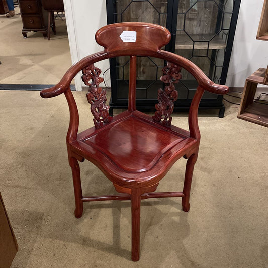 Rosewood Corner Chair with Dragon Back Detailing