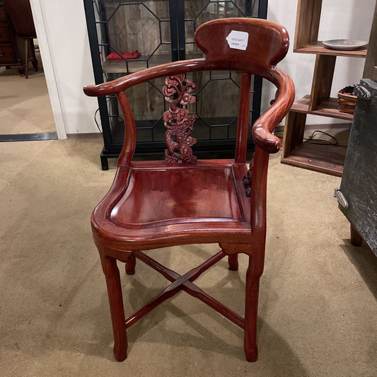 Rosewood Corner Chair with Dragon Back Detailing