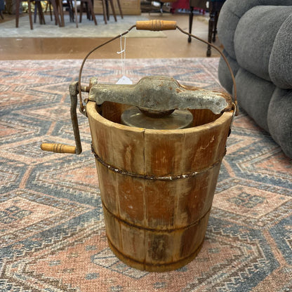 Vintage Wooden Hand Crank Ice Cream Maker Maker UNIQUE FINDS