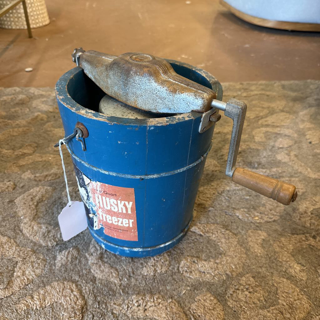 Vintage Blue Husky Freezer Ice Cream Maker UNIQUE FINDS