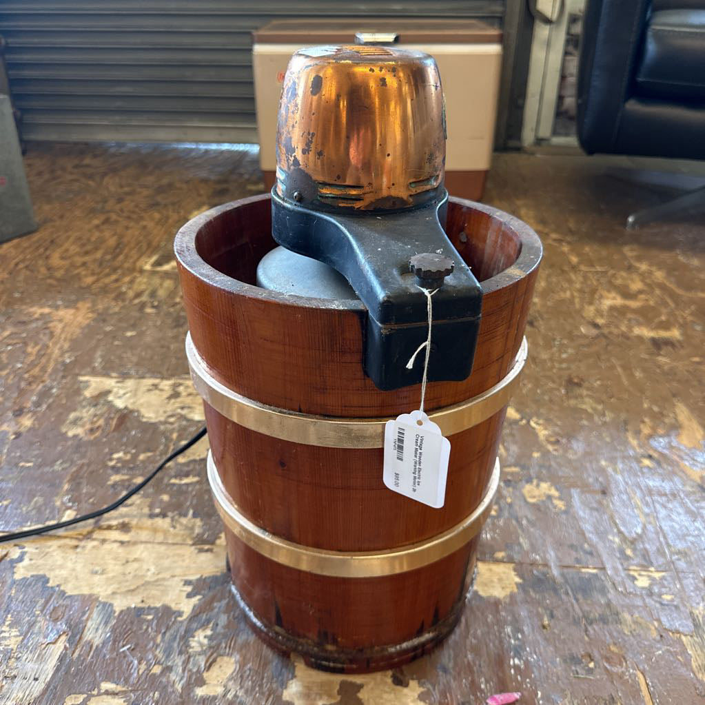 Vintage Wooden Electric Ice Cream Maker (Working Motor) UNIQUE FINDS