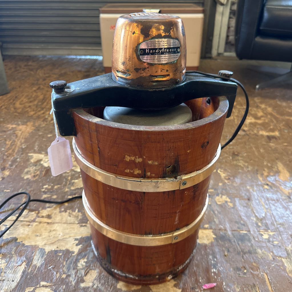 Vintage Wooden Electric Ice Cream Maker (Working Motor) UNIQUE FINDS