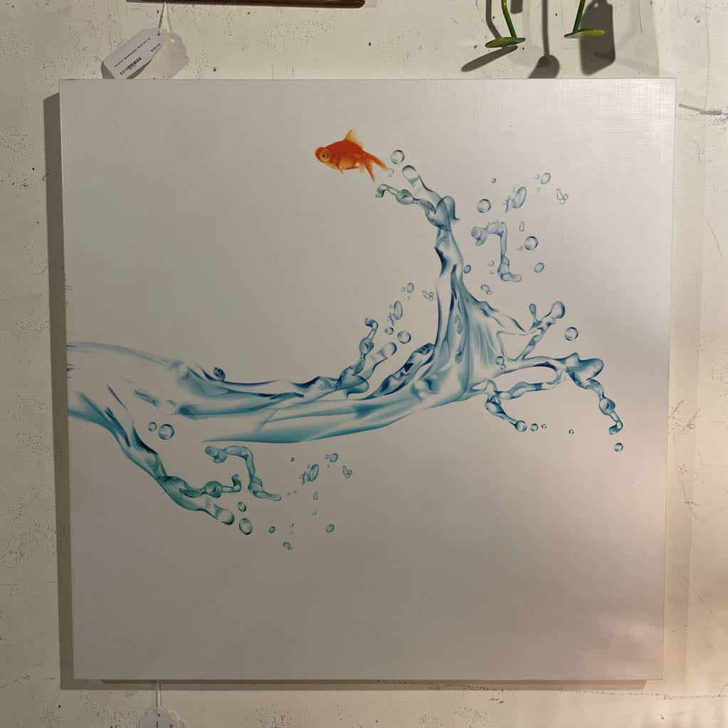 Leaping Goldfish Canvas on Board Art ART