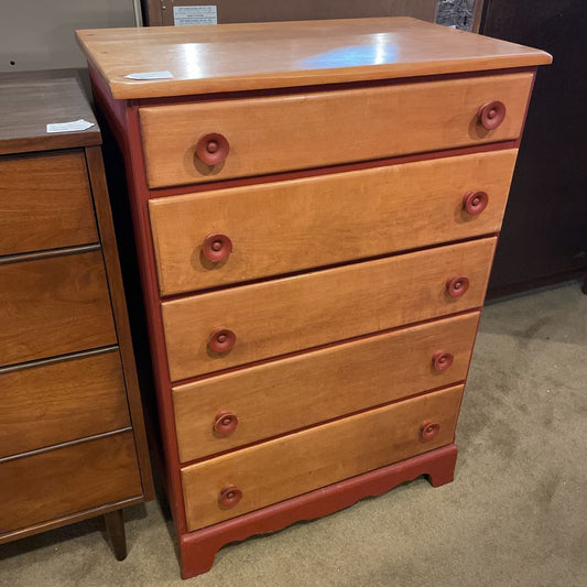 Schoolhouse Red 5Drawer Highboy Dresser