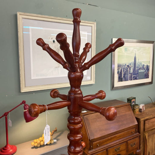 Chunky Turned Wood Coatrack UNCATEGORIZED