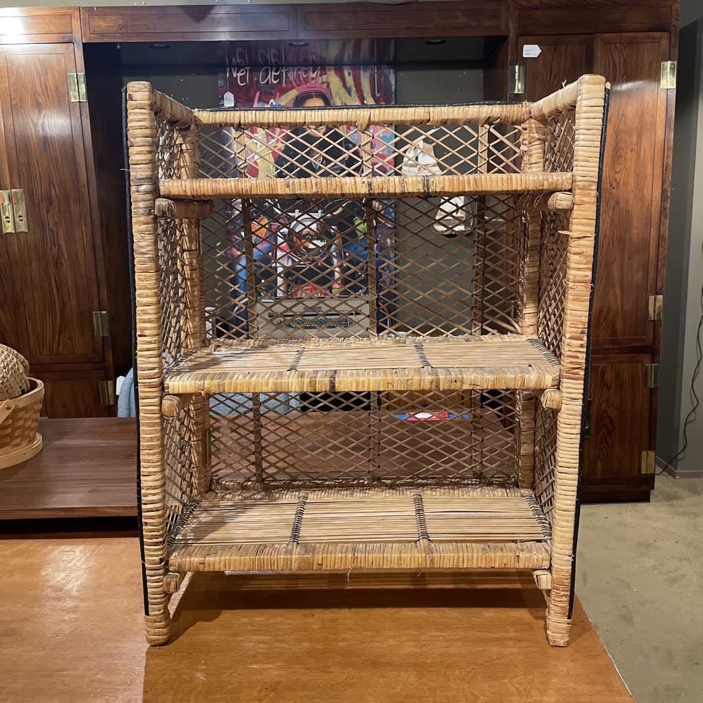 Woven Wicker 3 Tier Shelf