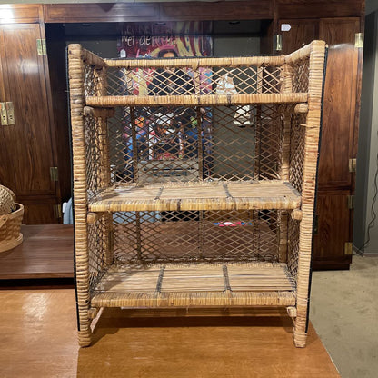 Woven Wicker 3 Tier Shelf