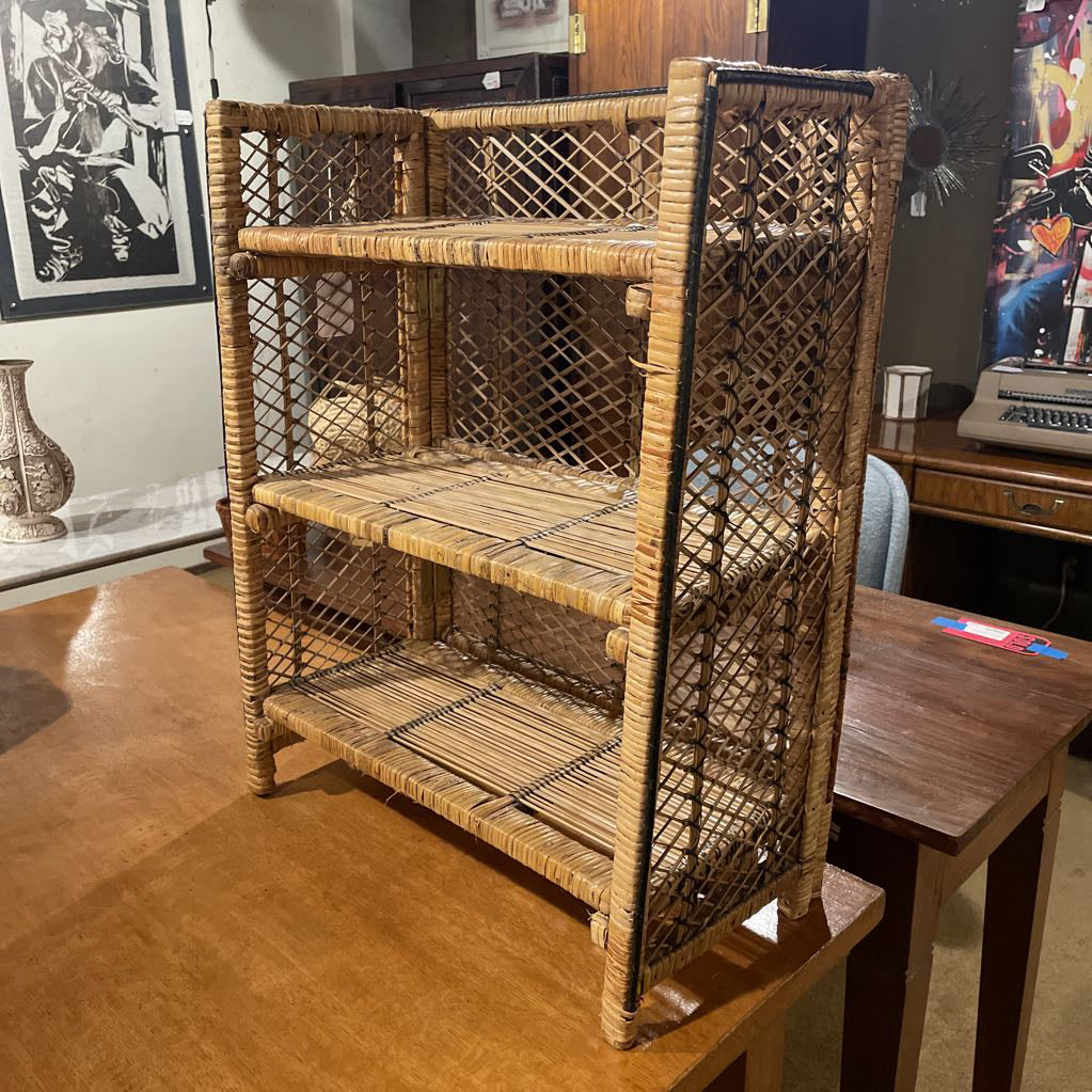 Woven Wicker 3 Tier Shelf
