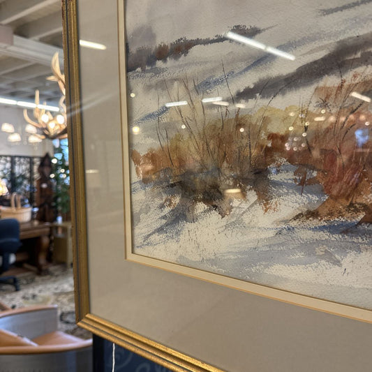 Original Winter Water Color Scene ART