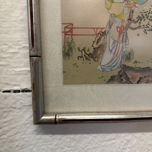 Vintage Asian Art On Silk ART