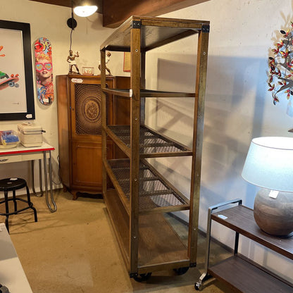 Fine Mesh 4 Shelf Wheeled Shelving