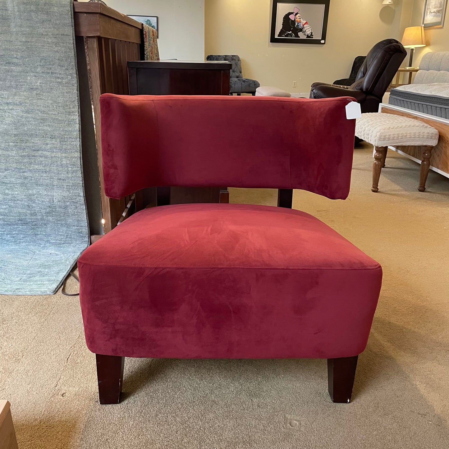 SITCOM Merlot Microfiber Slipper Chair