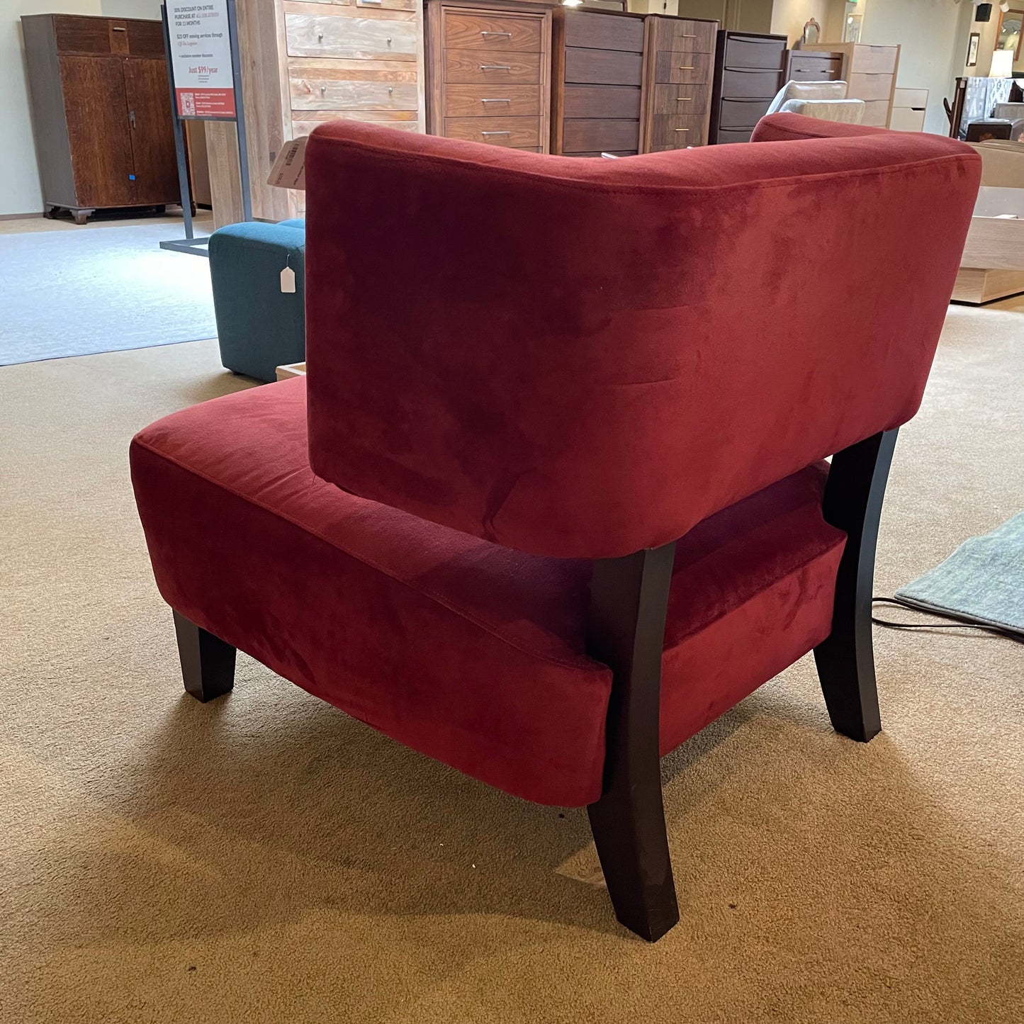 SITCOM Merlot Microfiber Slipper Chair