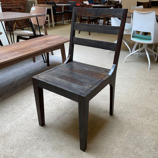 Dark Shesham Ladder Back Dining Chair C DINING CHAIRS