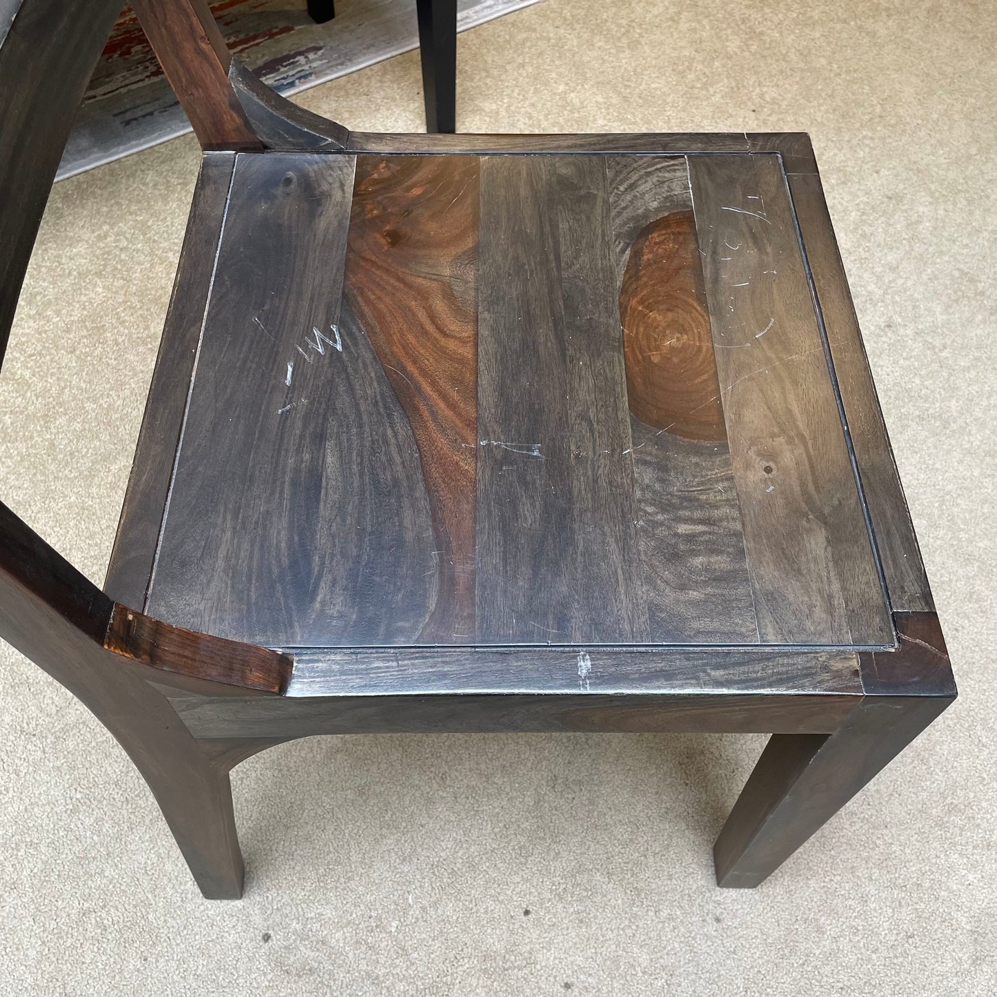 Dark Shesham Ladder Back Dining Chair C DINING CHAIRS