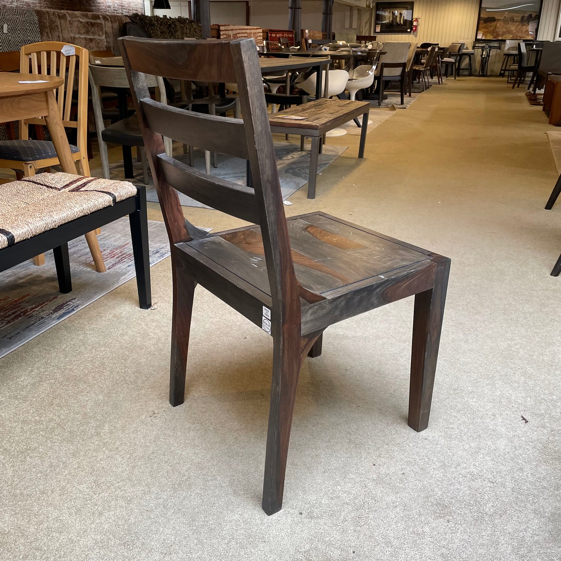 Dark Shesham Ladder Back Dining Chair C DINING CHAIRS