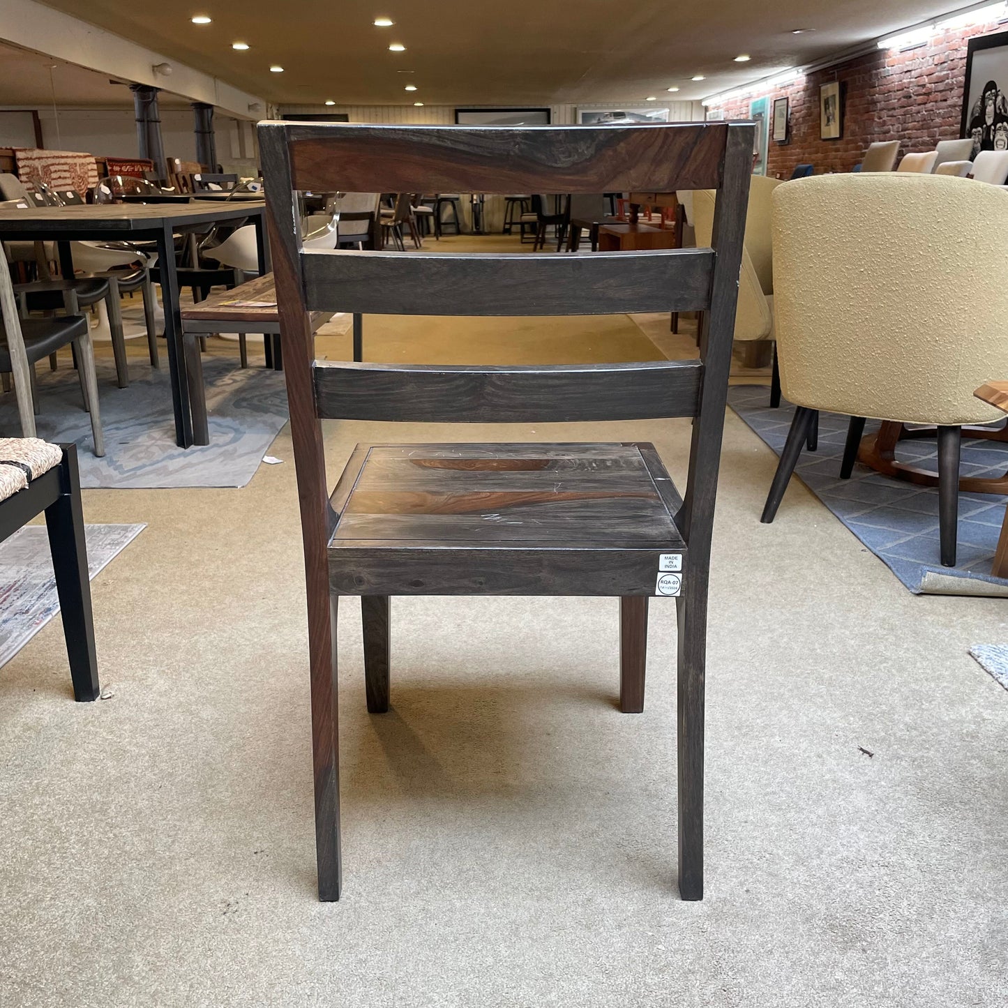 Dark Shesham Ladder Back Dining Chair C DINING CHAIRS