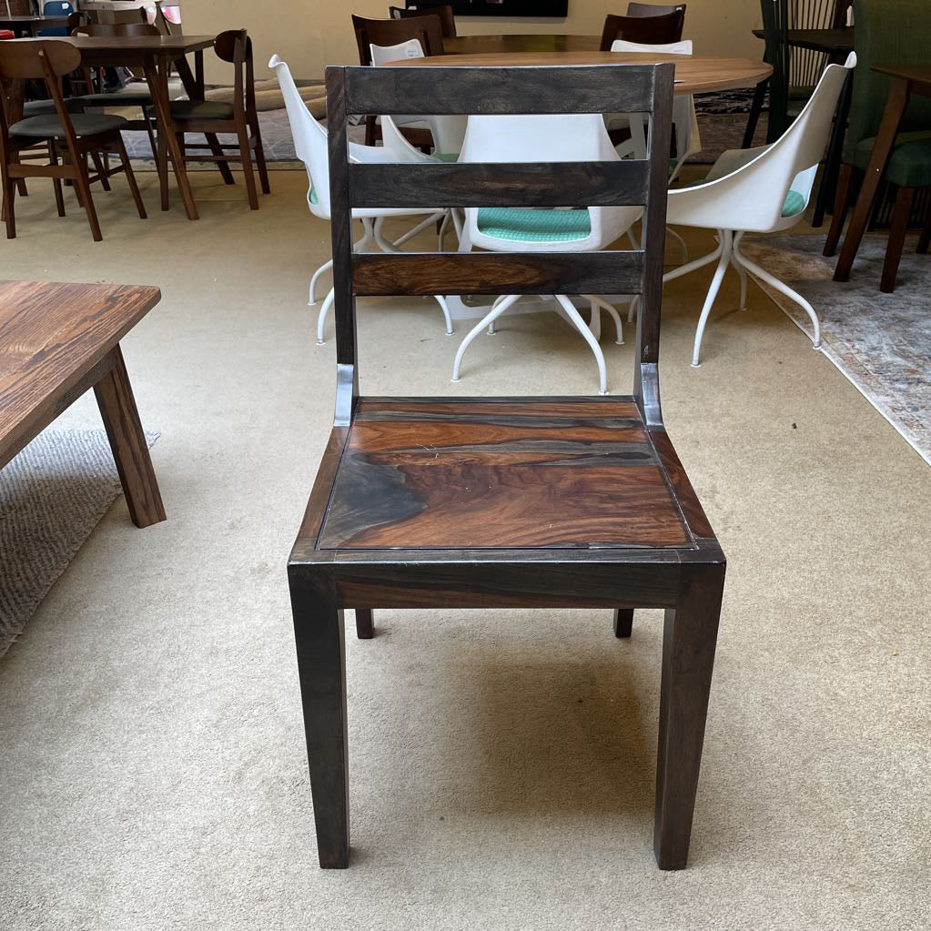 Dark Shesham Ladder Back Dining Chair C DINING CHAIRS
